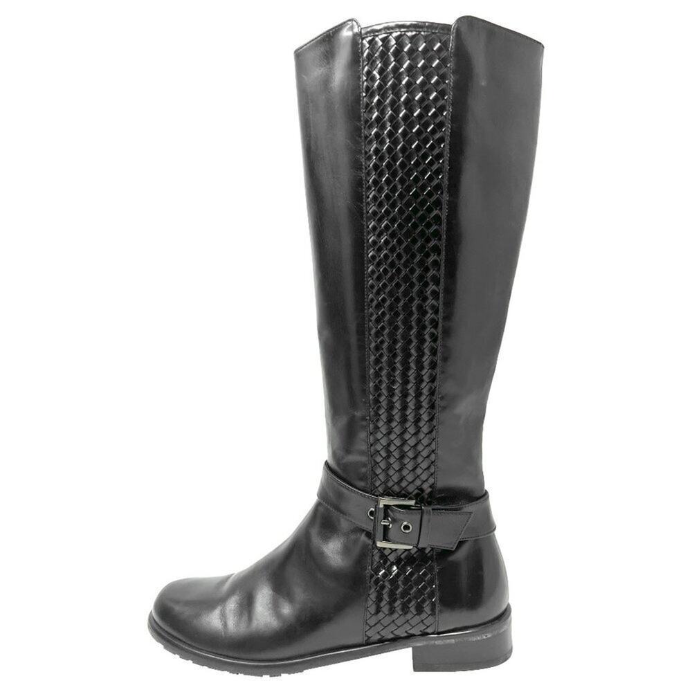 Stuart Weitzman‎ Black Leather Knee-High Riding Boots, Size 7M